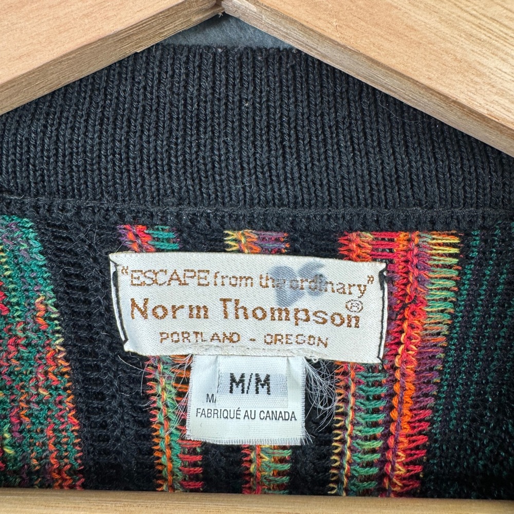 Norm Thompson Vintage 3D Textured Knit Sweater Mens Medium Coogi Style Cotton - Picture 4 of 7